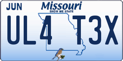 MO license plate UL4T3X