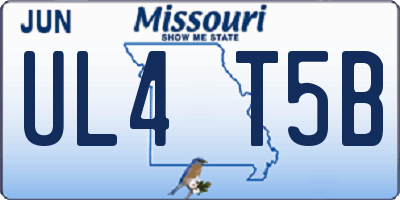 MO license plate UL4T5B