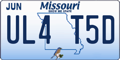 MO license plate UL4T5D