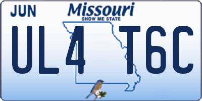 MO license plate UL4T6C