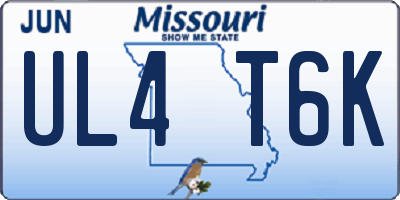 MO license plate UL4T6K