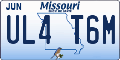 MO license plate UL4T6M