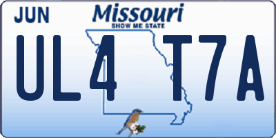 MO license plate UL4T7A
