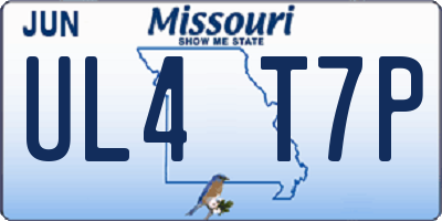 MO license plate UL4T7P