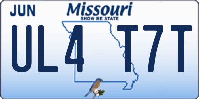 MO license plate UL4T7T