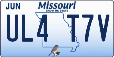 MO license plate UL4T7V