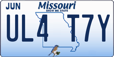 MO license plate UL4T7Y