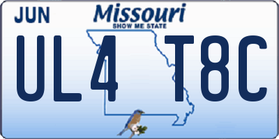 MO license plate UL4T8C