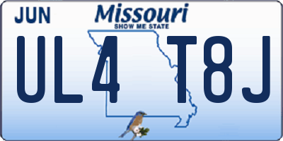 MO license plate UL4T8J