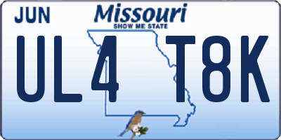 MO license plate UL4T8K