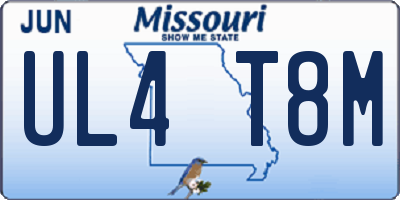 MO license plate UL4T8M