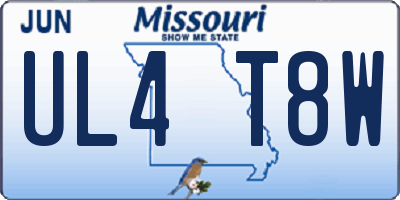 MO license plate UL4T8W
