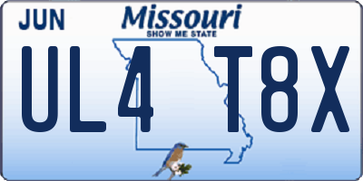 MO license plate UL4T8X