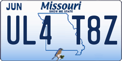 MO license plate UL4T8Z