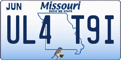 MO license plate UL4T9I