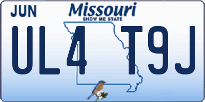 MO license plate UL4T9J