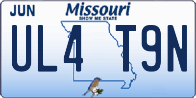 MO license plate UL4T9N