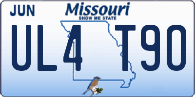 MO license plate UL4T9O