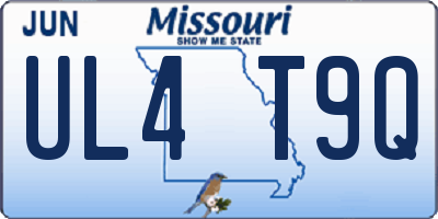 MO license plate UL4T9Q