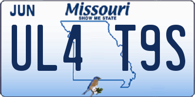 MO license plate UL4T9S