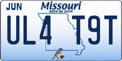 MO license plate UL4T9T