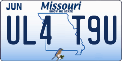 MO license plate UL4T9U