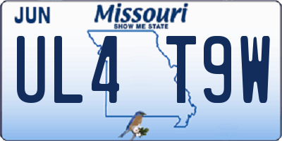 MO license plate UL4T9W