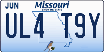 MO license plate UL4T9Y