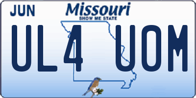 MO license plate UL4U0M
