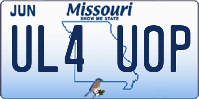 MO license plate UL4U0P
