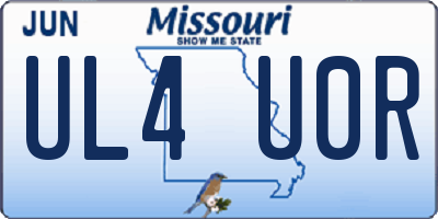 MO license plate UL4U0R