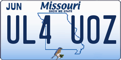 MO license plate UL4U0Z