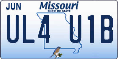 MO license plate UL4U1B