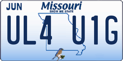 MO license plate UL4U1G