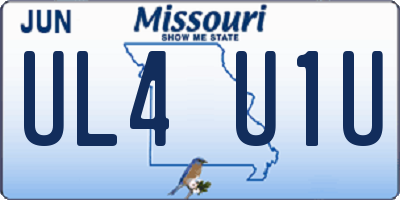 MO license plate UL4U1U