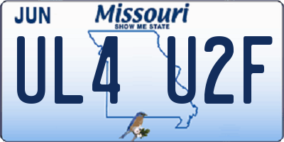 MO license plate UL4U2F