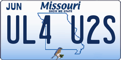 MO license plate UL4U2S