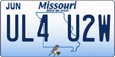 MO license plate UL4U2W