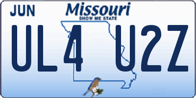 MO license plate UL4U2Z