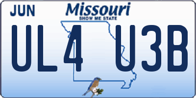 MO license plate UL4U3B