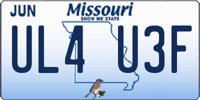 MO license plate UL4U3F