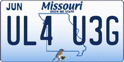 MO license plate UL4U3G