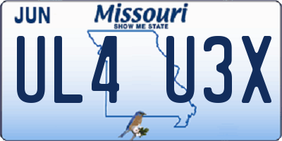 MO license plate UL4U3X