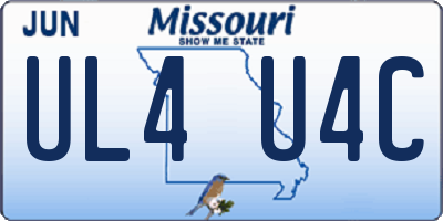 MO license plate UL4U4C