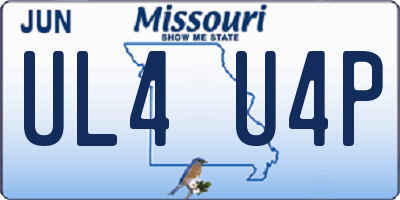 MO license plate UL4U4P