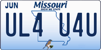 MO license plate UL4U4U