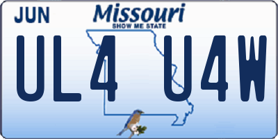 MO license plate UL4U4W