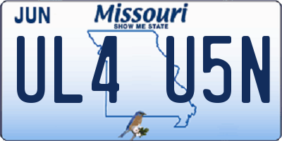 MO license plate UL4U5N