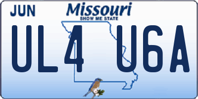 MO license plate UL4U6A