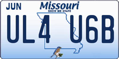 MO license plate UL4U6B